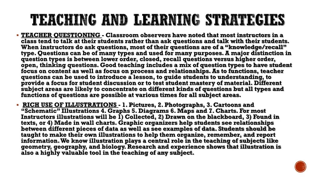 teaching and learning strategies teacher