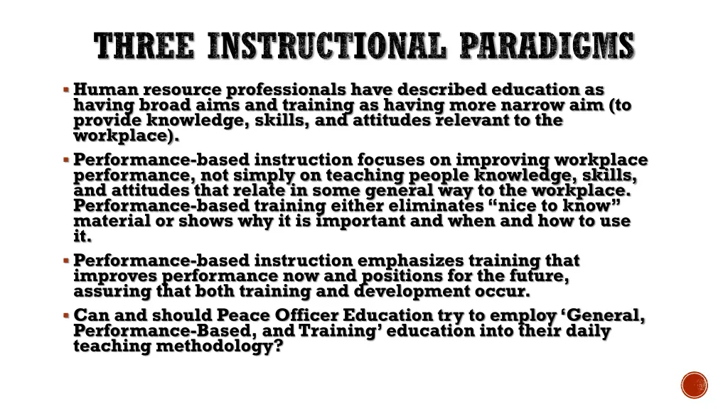 three instructional paradigms 1