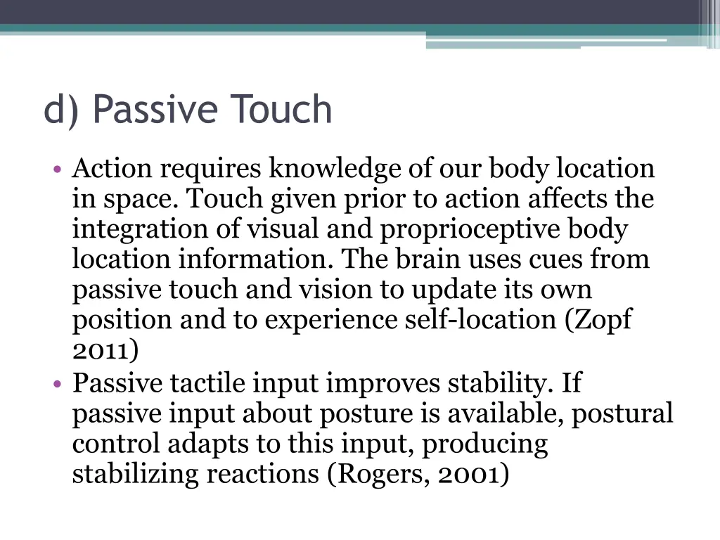 d passive touch