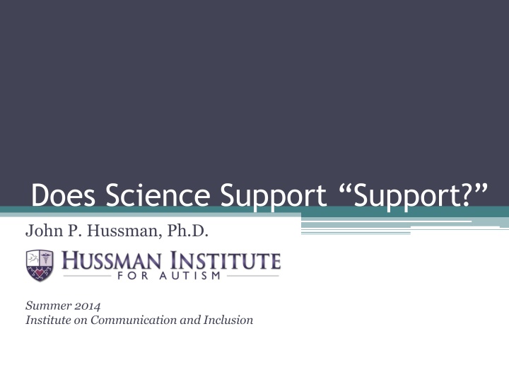 does science support support john p hussman ph d