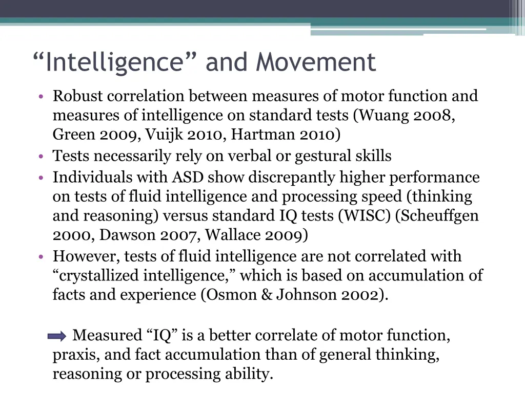 intelligence and movement