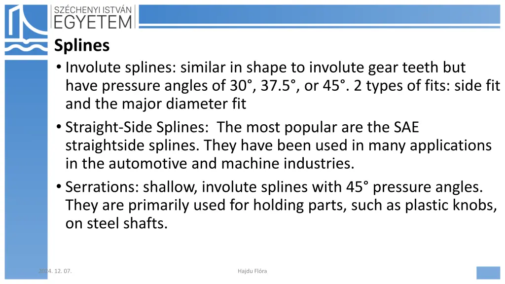 splines involute splines similar in shape