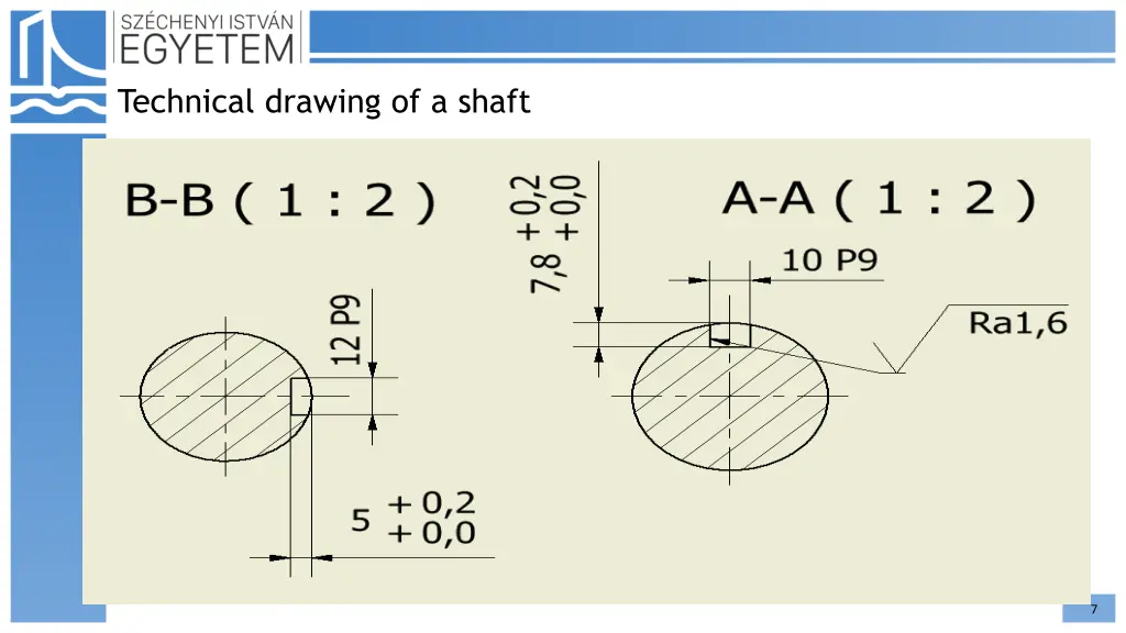 technical drawing of a shaft 2