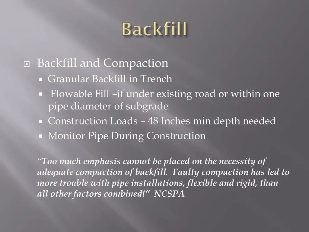 backfill and compaction granular backfill