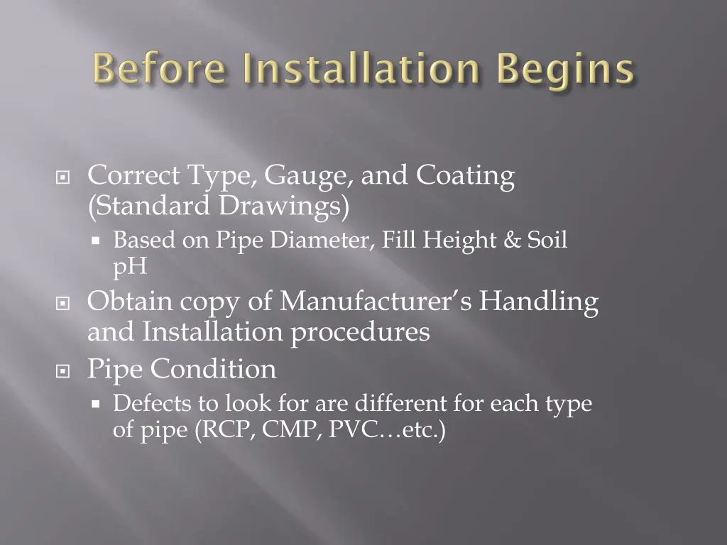 correct type gauge and coating standard drawings