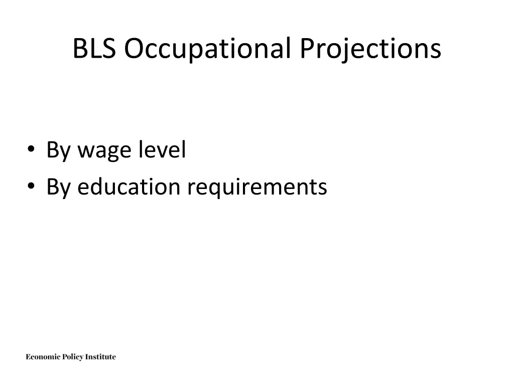 bls occupational projections