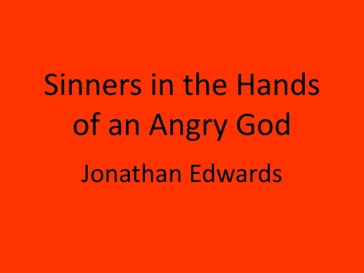 sinners in the hands of an angry god