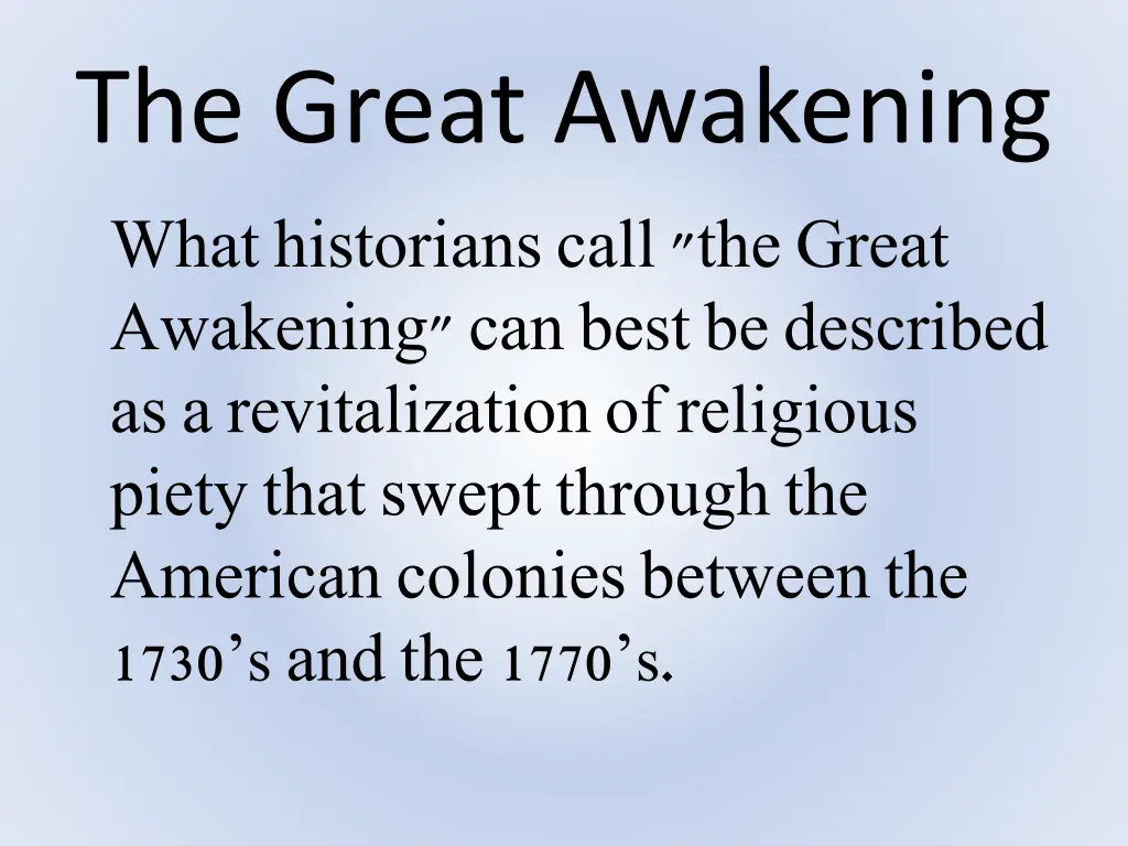 the great awakening