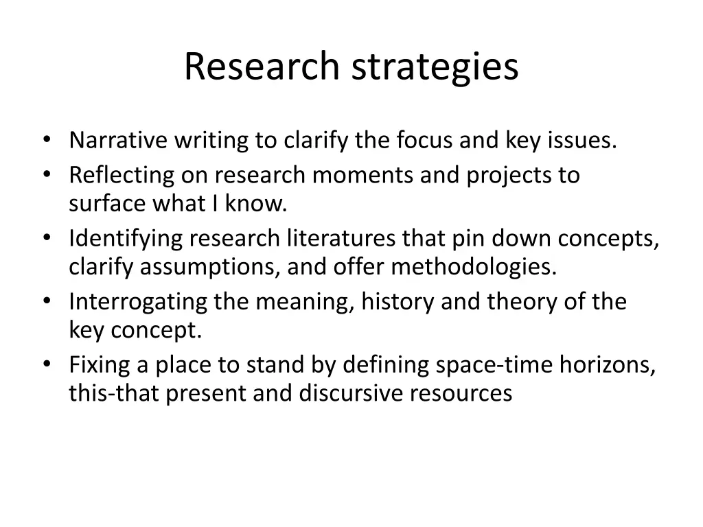 research strategies