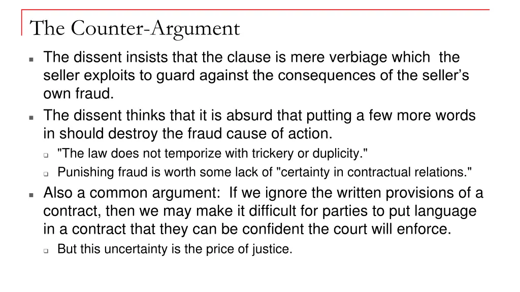 the counter argument