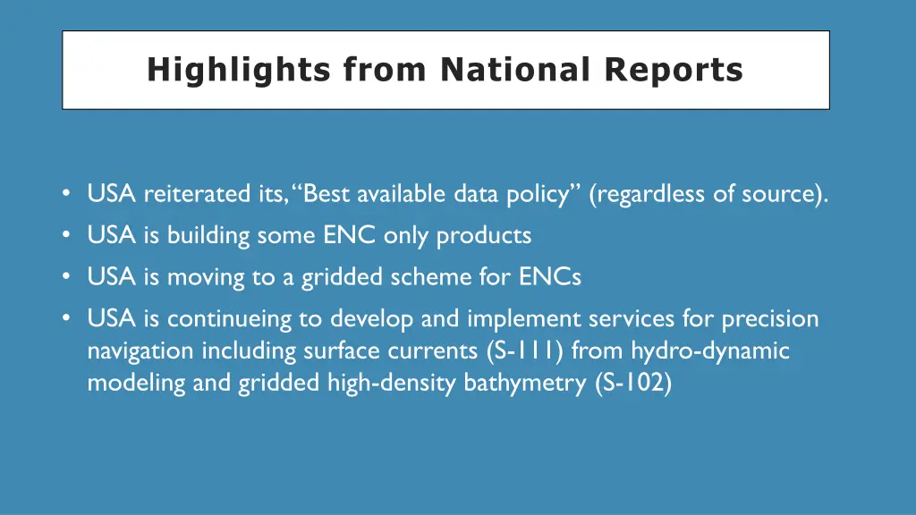 highlights from national reports