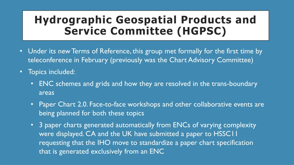 hydrographic geospatial products and service