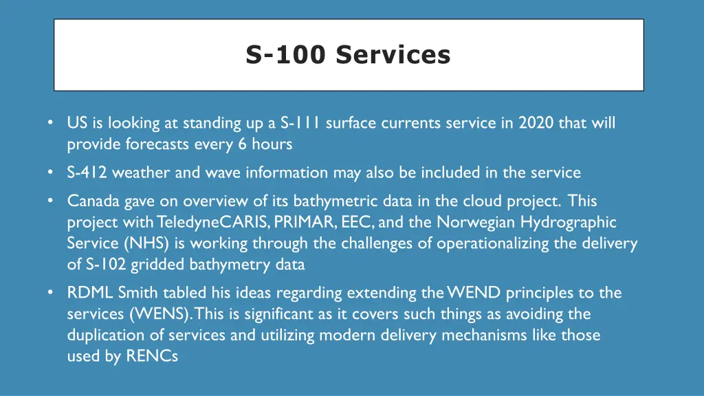 s 100 services