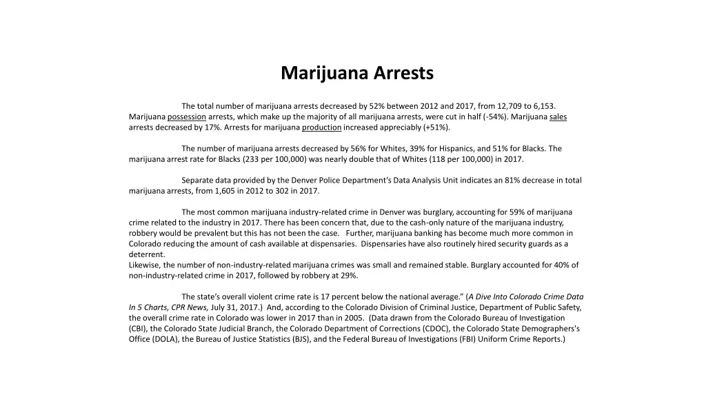 marijuana arrests