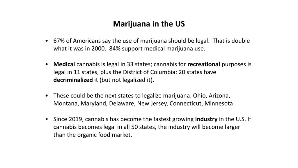 marijuana in the us