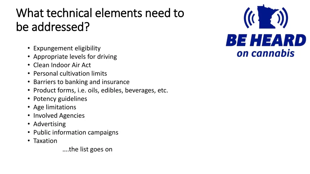 what technical elements need to what technical