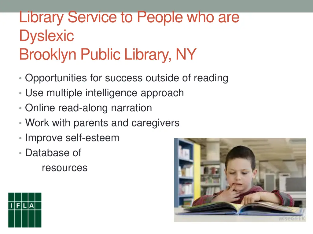 library service to people who are dyslexic