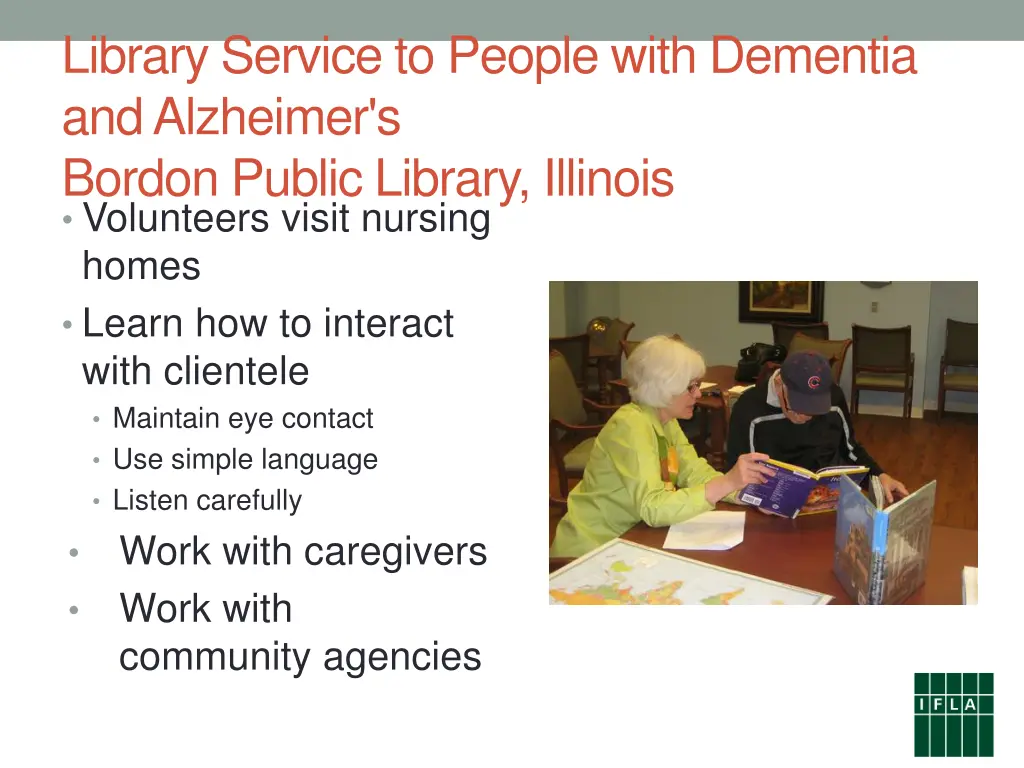 library service to people with dementia