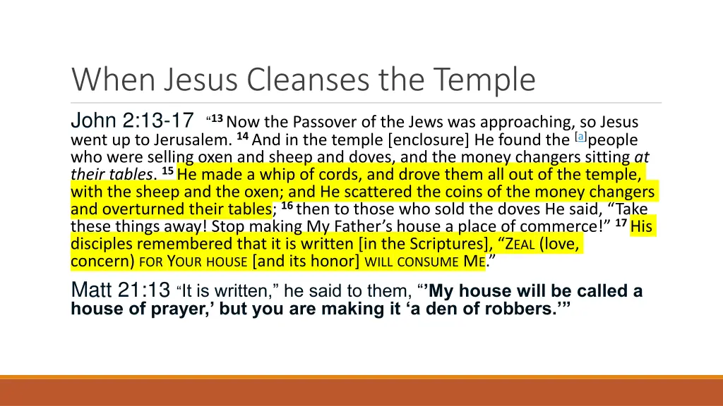 when jesus cleanses the temple john