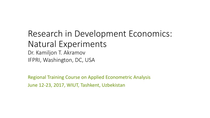 research in development economics natural