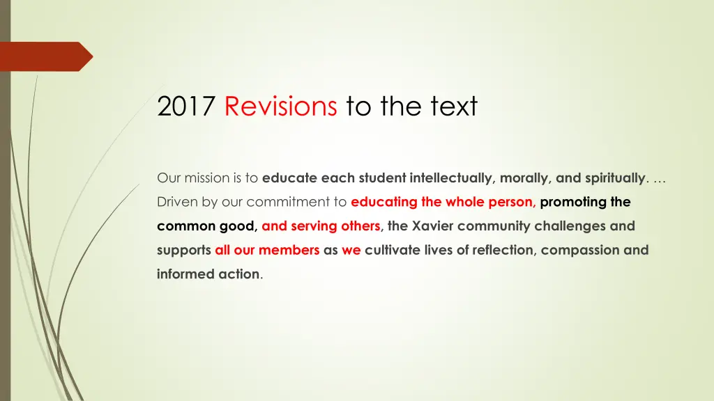 2017 revisions to the text