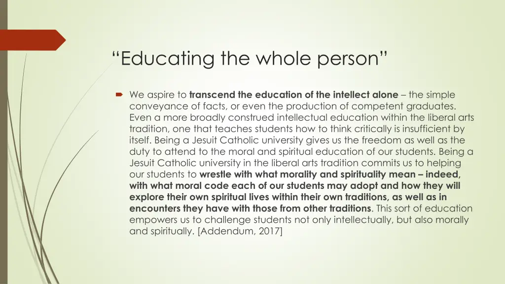 educating the whole person
