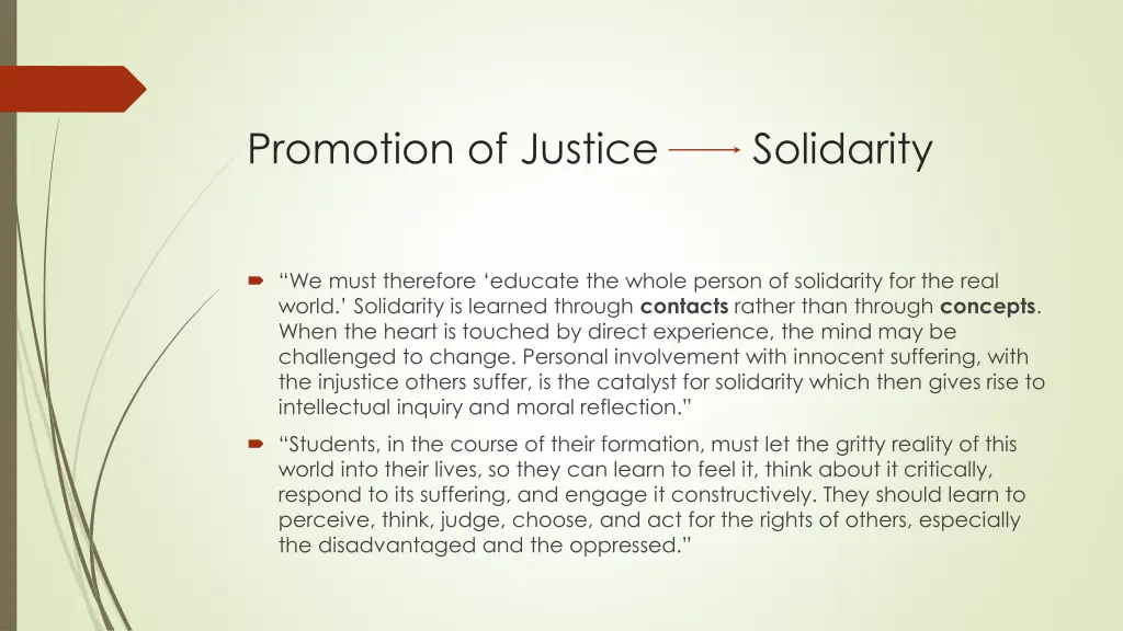 promotion of justice solidarity