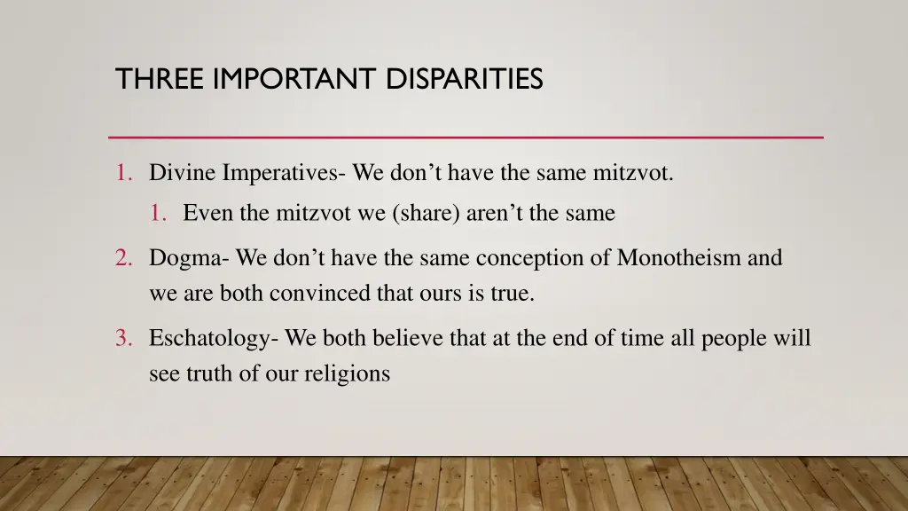 three important disparities