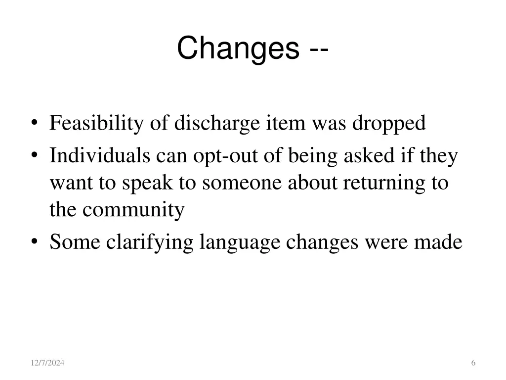 changes