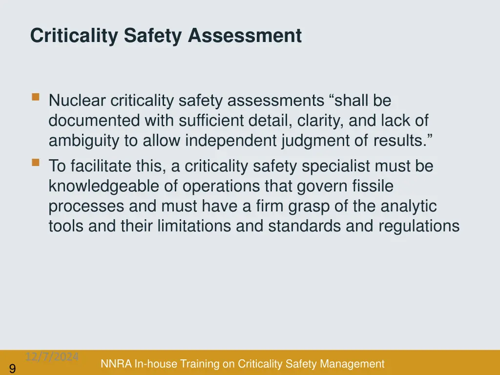 criticality safety assessment 3