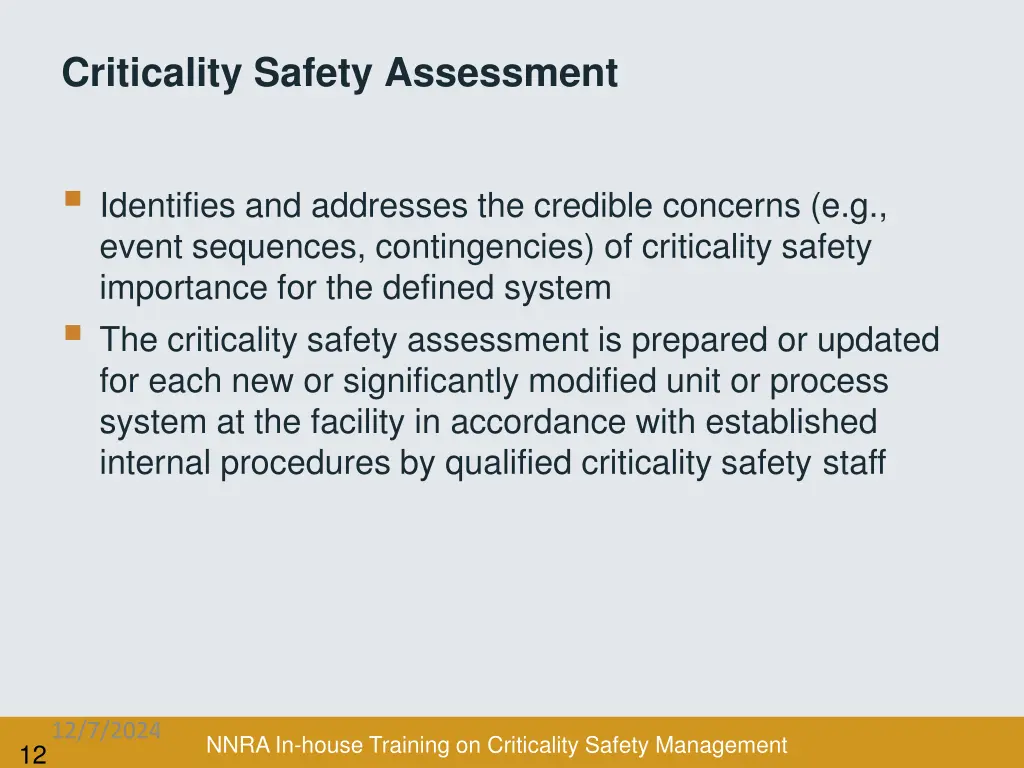 criticality safety assessment 6
