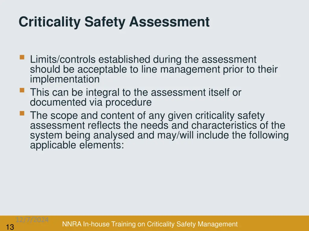criticality safety assessment 7