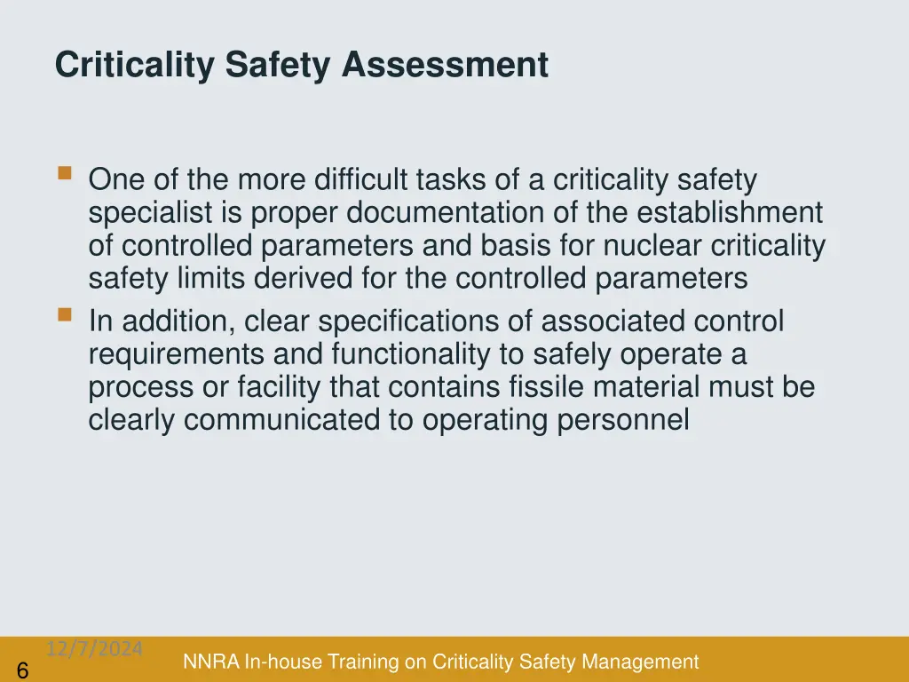 criticality safety assessment