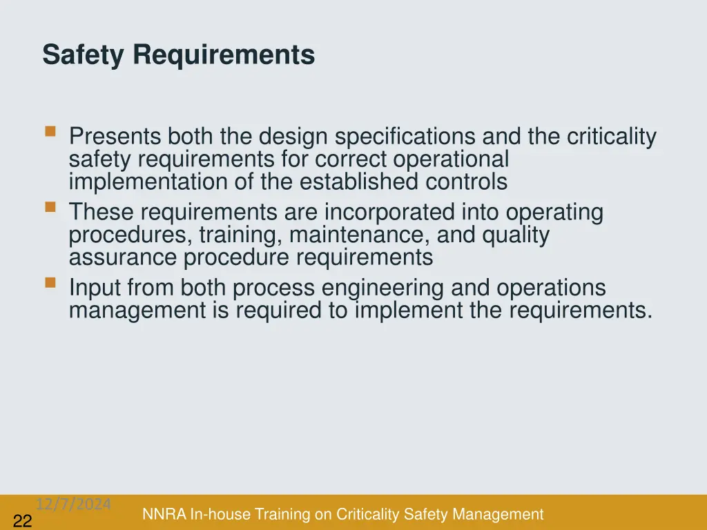 safety requirements