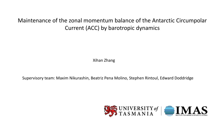 maintenance of the zonal momentum balance