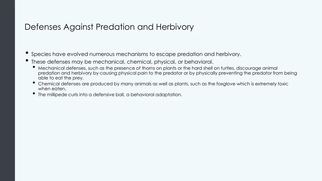 defenses against predation and herbivory