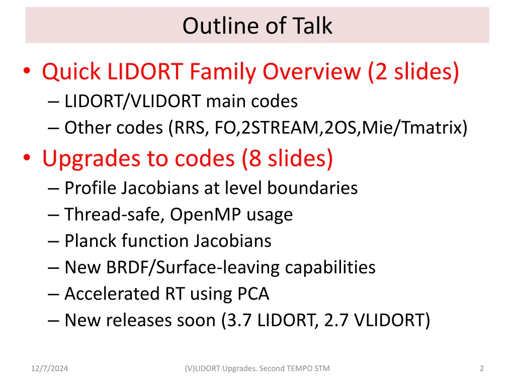 outline of talk