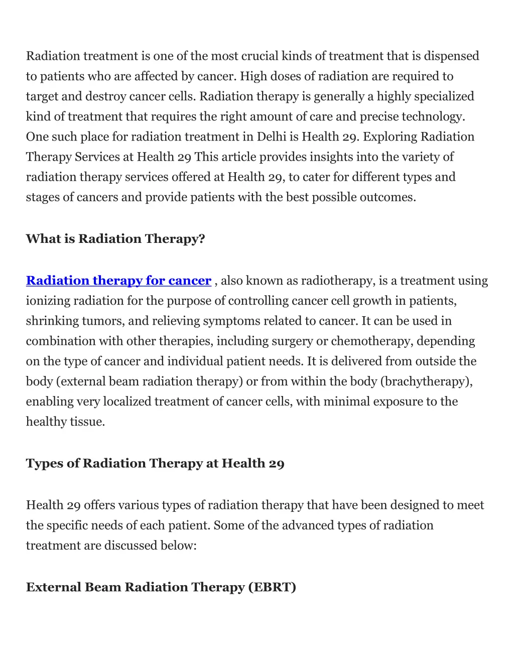 radiation treatment is one of the most crucial