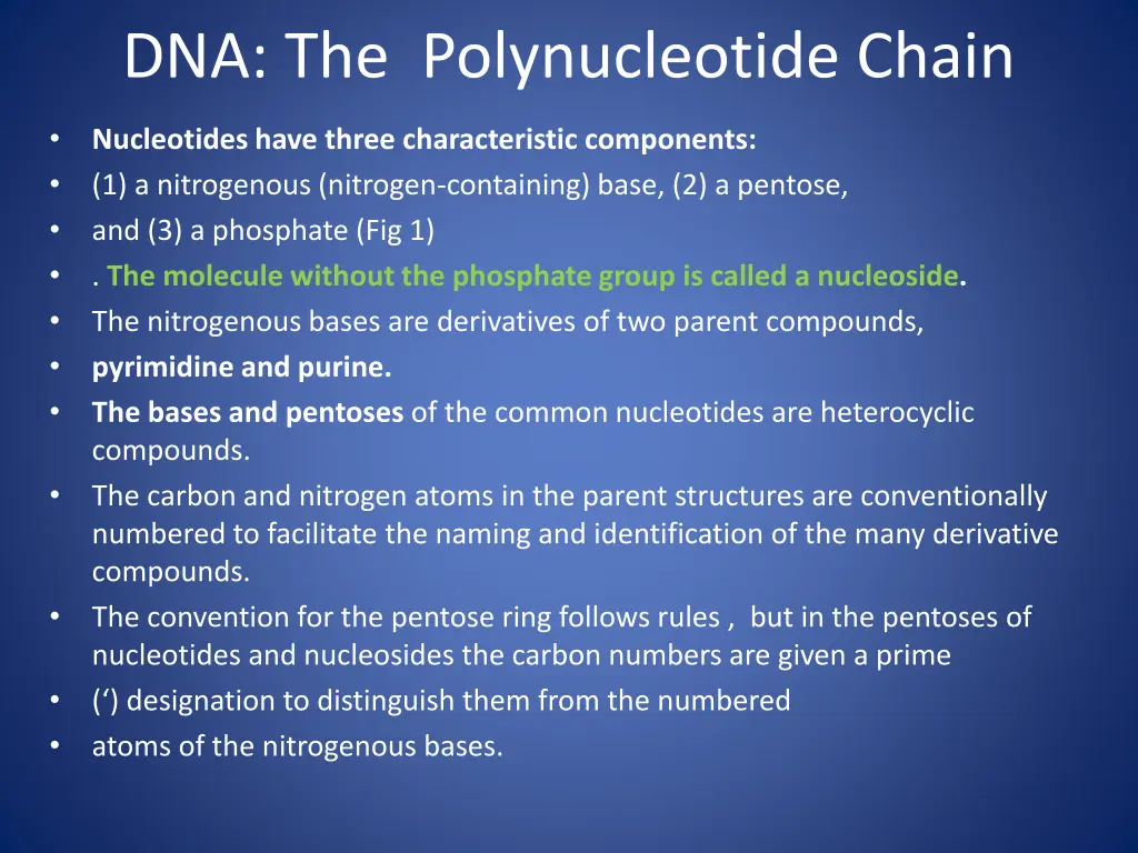 dna the polynucleotide chain