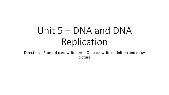 unit 5 dna and dna replication