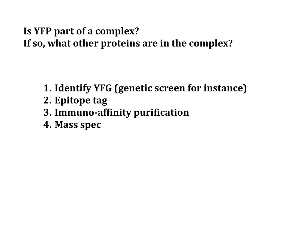 is yfp part of a complex if so what other