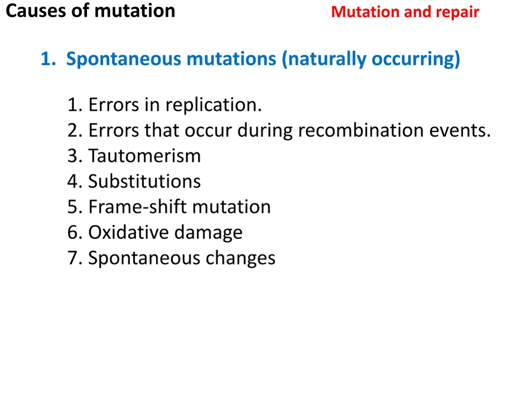 causes of mutation 1