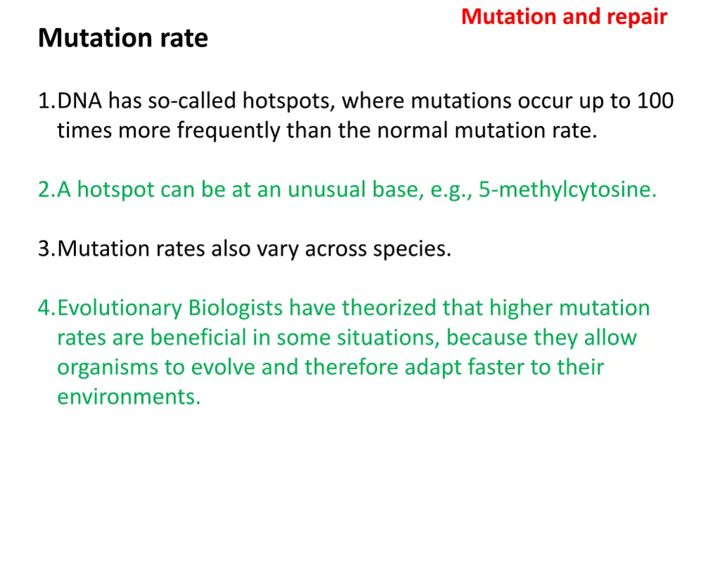 mutation and repair