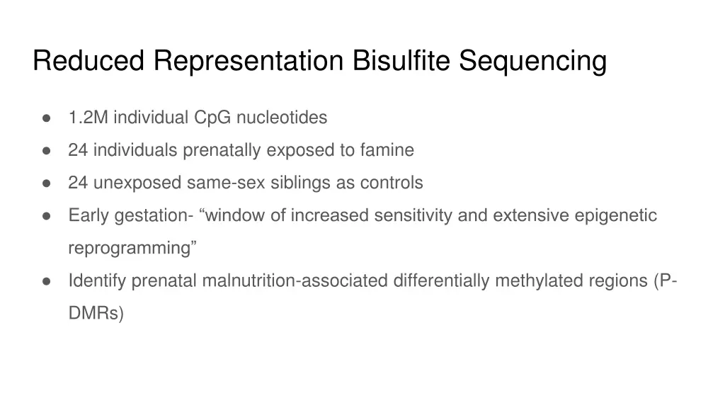 reduced representation bisulfite sequencing