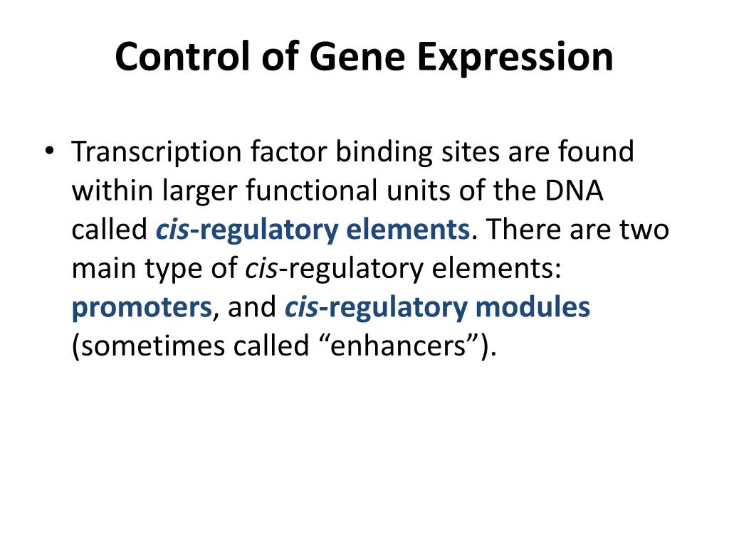control of gene expression