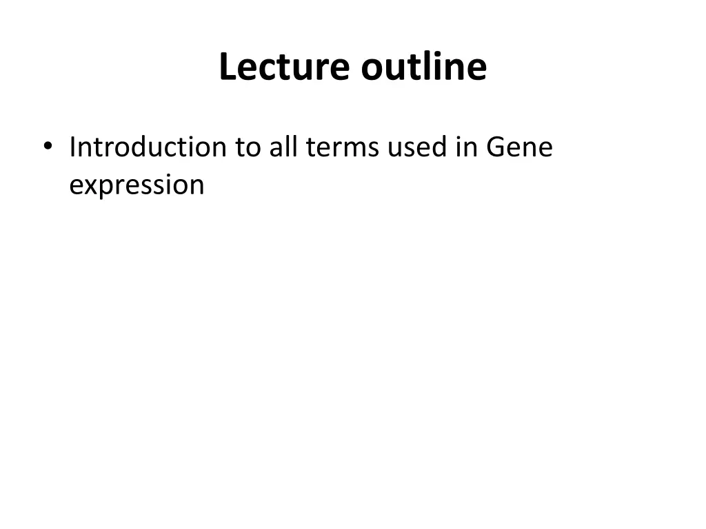lecture outline