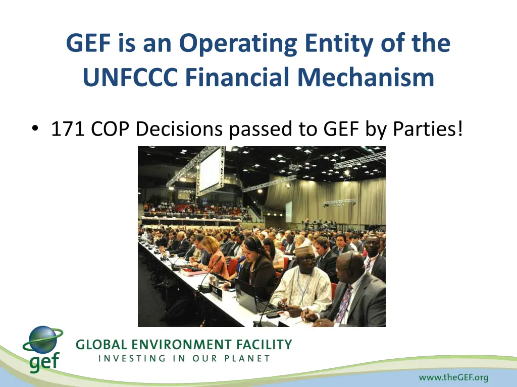 gef is an operating entity of the unfccc