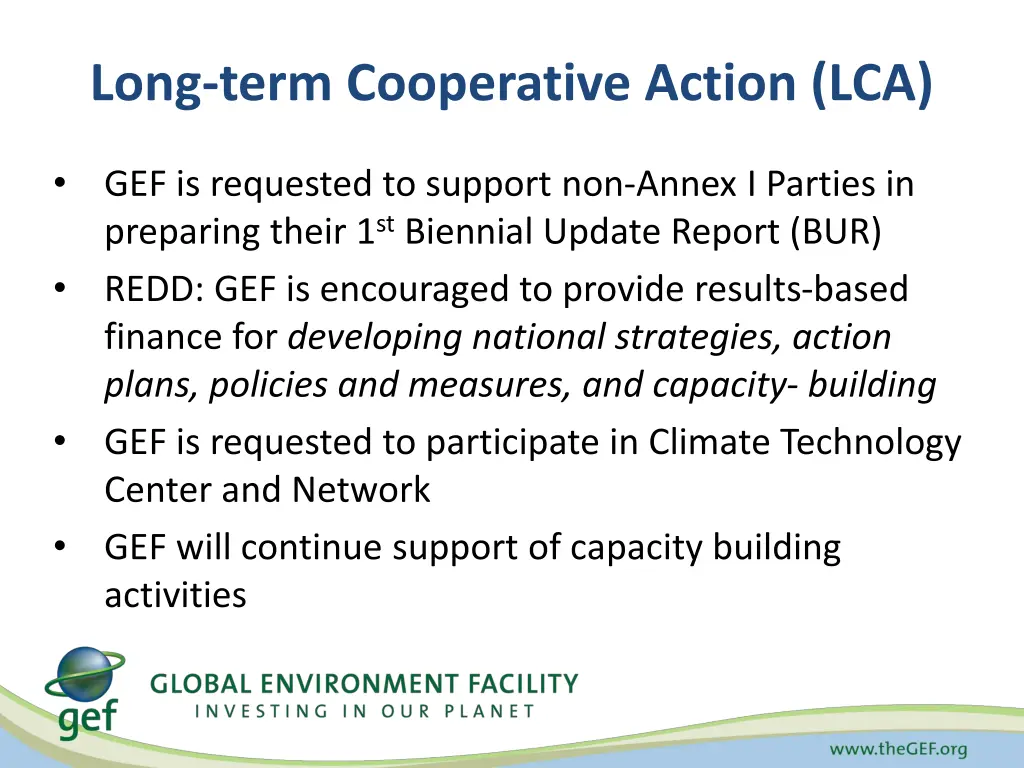 long term cooperative action lca