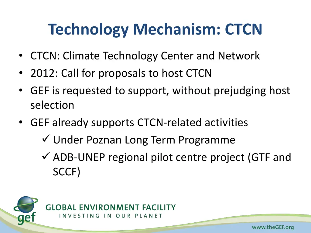 technology mechanism ctcn