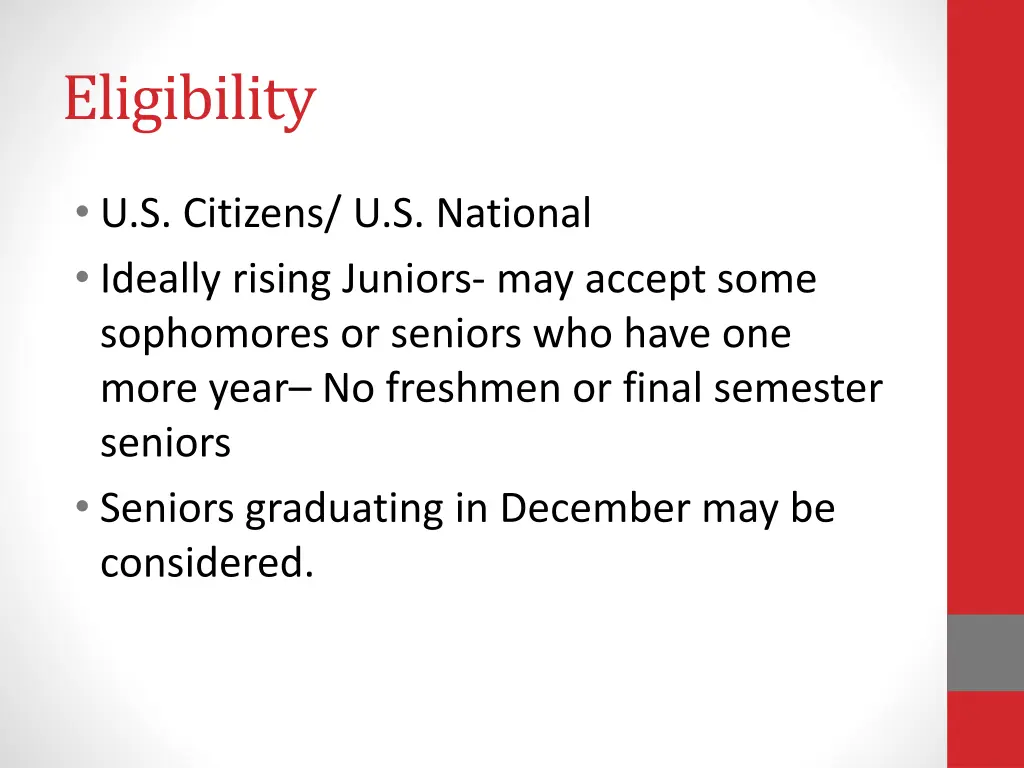 eligibility